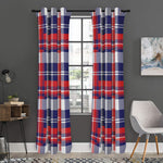 USA Plaid Pattern Print Curtain
