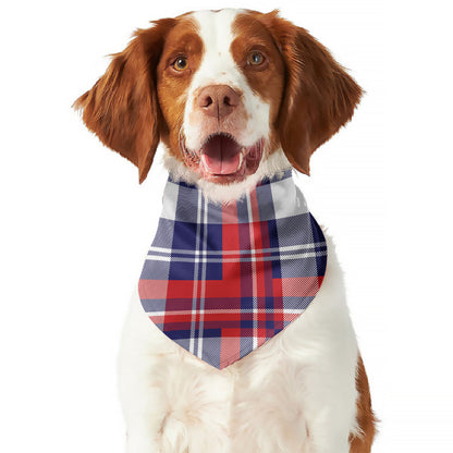 USA Plaid Pattern Print Dog Bandana