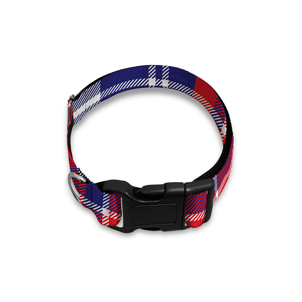 USA Plaid Pattern Print Dog Collar