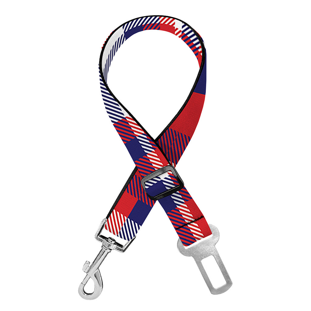USA Plaid Pattern Print Dog Seat Belt