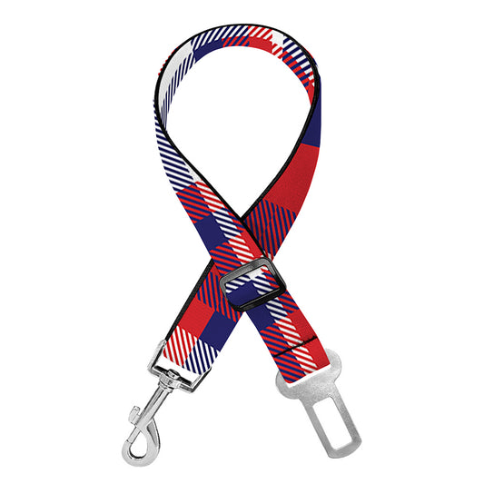 USA Plaid Pattern Print Dog Seat Belt