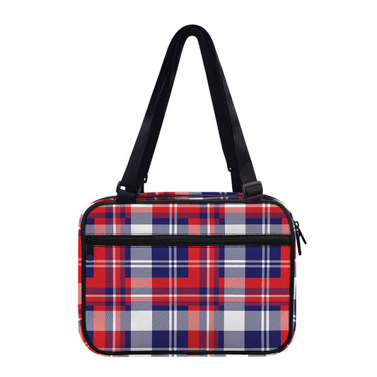 USA Plaid Pattern Print Double Strap Bible Bag
