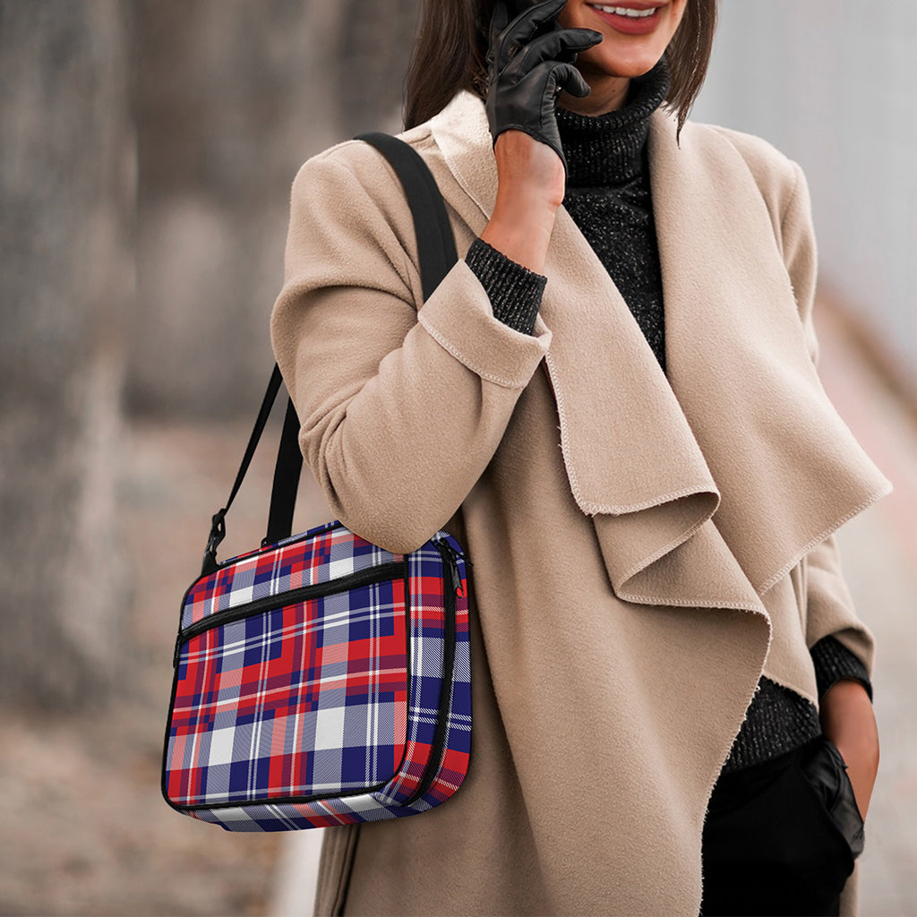 USA Plaid Pattern Print Double Strap Bible Bag