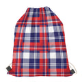 USA Plaid Pattern Print Drawstring Bag