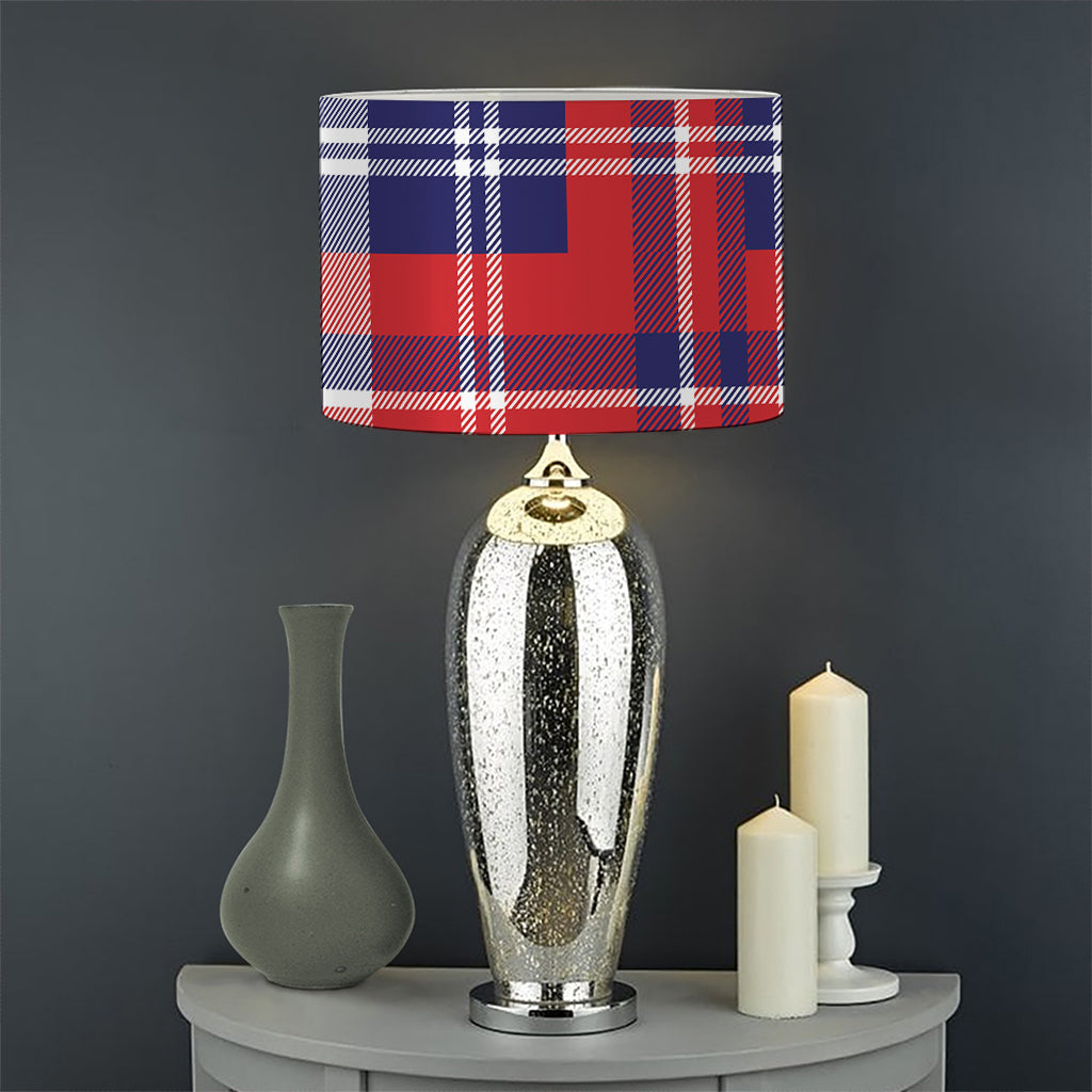 USA Plaid Pattern Print Drum Lamp Shade