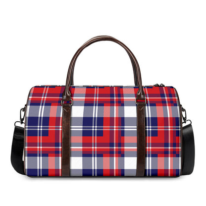 USA Plaid Pattern Print Duffle Bag