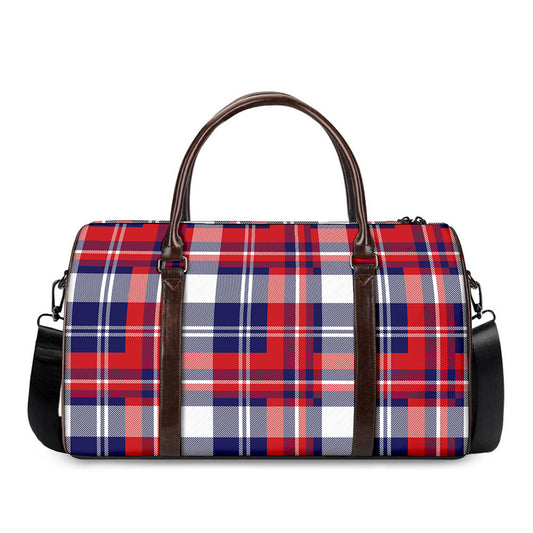 USA Plaid Pattern Print Duffle Bag