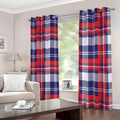 USA Plaid Pattern Print Extra Wide Grommet Curtains