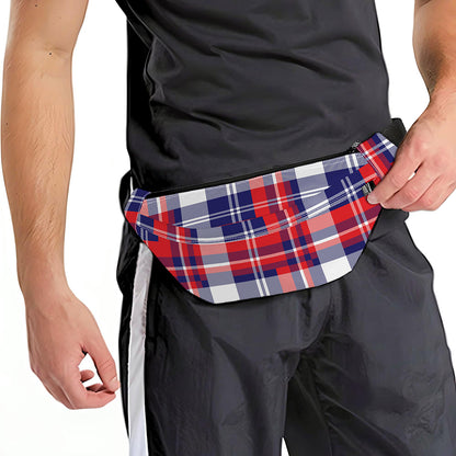 USA Plaid Pattern Print Fanny Pack
