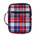 USA Plaid Pattern Print Front Pocket Bible Bag