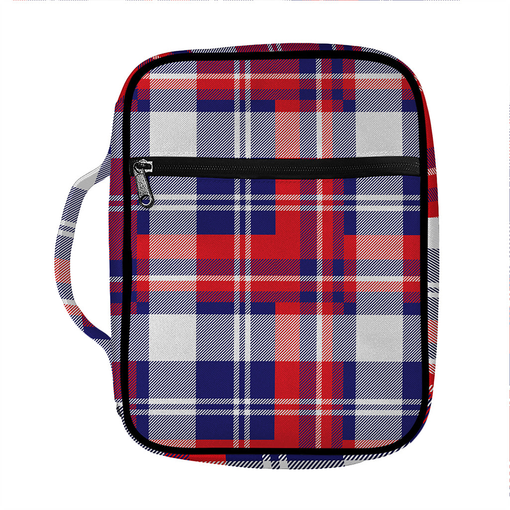 USA Plaid Pattern Print Front Pocket Bible Bag