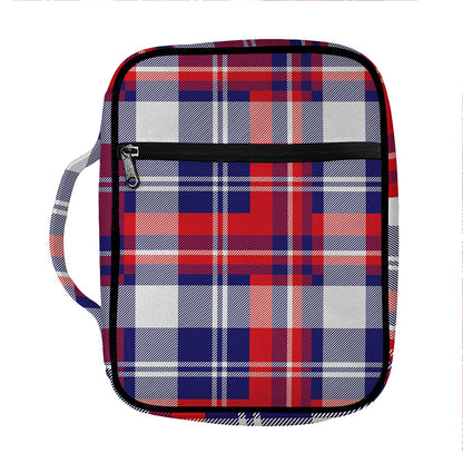 USA Plaid Pattern Print Front Pocket Bible Bag