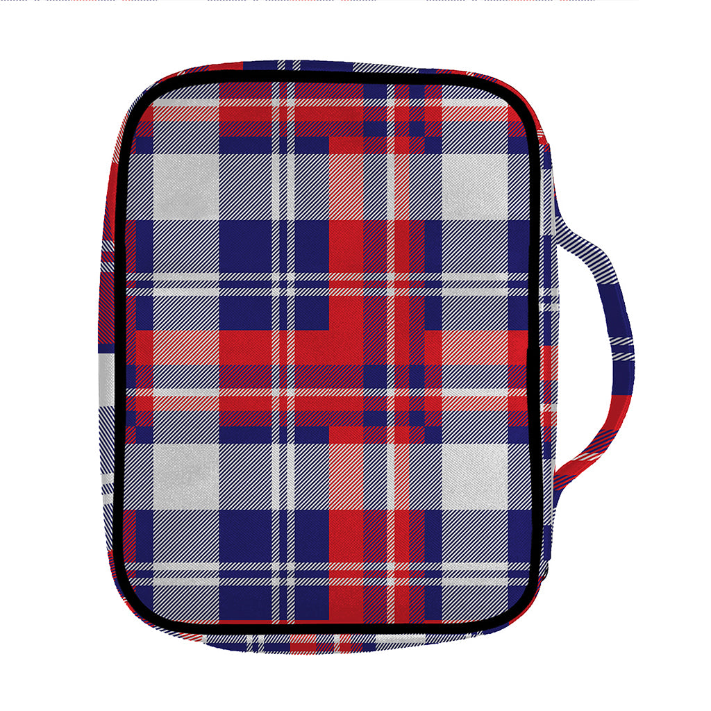 USA Plaid Pattern Print Front Pocket Bible Bag