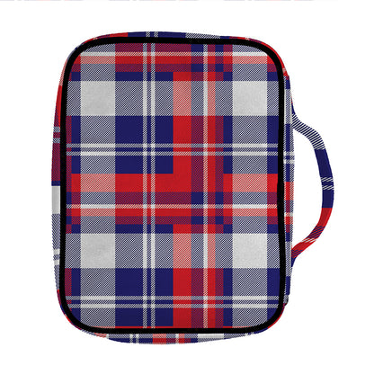 USA Plaid Pattern Print Front Pocket Bible Bag