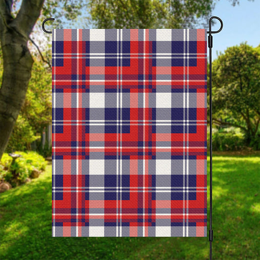 USA Plaid Pattern Print Garden Flag
