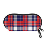 USA Plaid Pattern Print Glasses Case