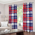 USA Plaid Pattern Print Grommet Curtains