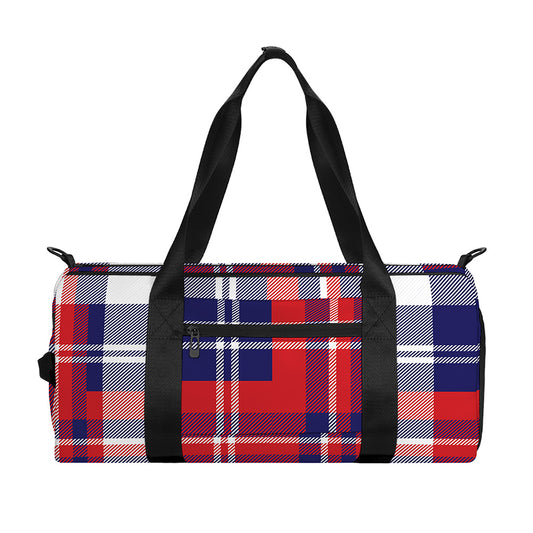 USA Plaid Pattern Print Gym Bag