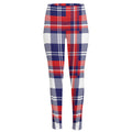 USA Plaid Pattern Print High-Waisted Pocket Leggings