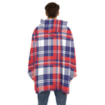 USA Plaid Pattern Print Hoodie Blanket