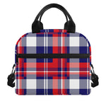 USA Plaid Pattern Print Insulated Lunch Bag
