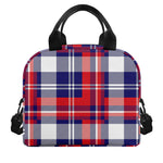 USA Plaid Pattern Print Insulated Lunch Bag