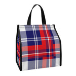 USA Plaid Pattern Print Insulated Lunch Tote
