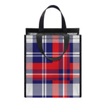 USA Plaid Pattern Print Insulated Lunch Tote