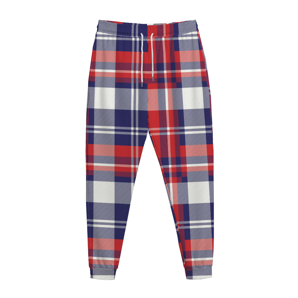 USA Plaid Pattern Print Jogger Pants