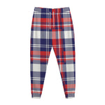 USA Plaid Pattern Print Jogger Pants