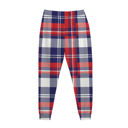 USA Plaid Pattern Print Jogger Pants