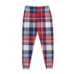 USA Plaid Pattern Print Jogger Pants