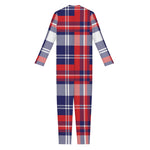 USA Plaid Pattern Print Jumpsuit