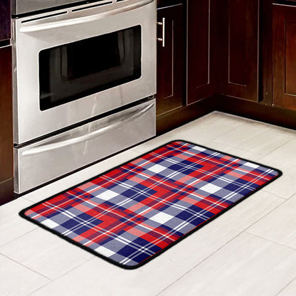 USA Plaid Pattern Print Kitchen Mat