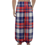 USA Plaid Pattern Print Lantern Pants