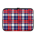 USA Plaid Pattern Print Laptop Sleeve