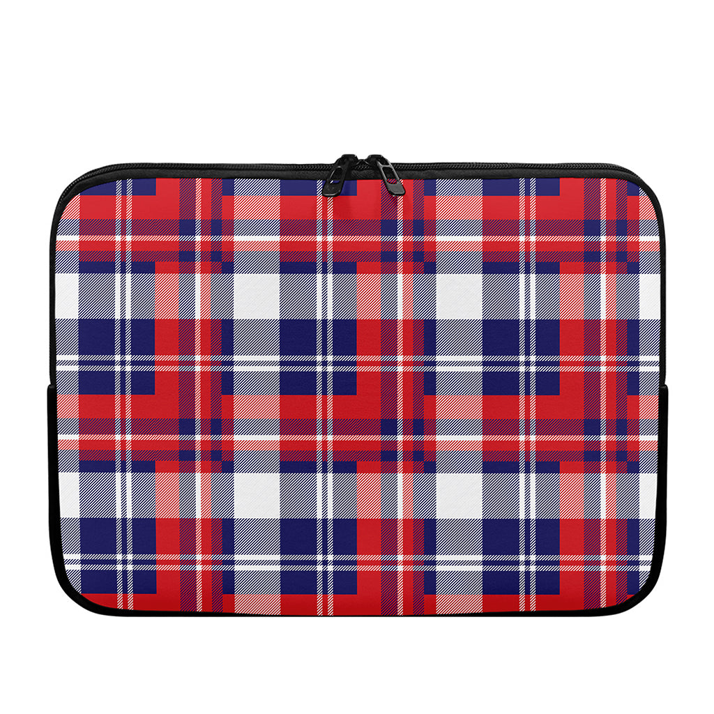 USA Plaid Pattern Print Laptop Sleeve