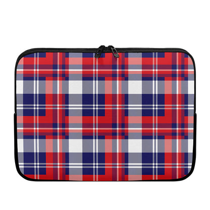 USA Plaid Pattern Print Laptop Sleeve