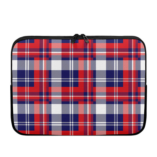 USA Plaid Pattern Print Laptop Sleeve