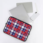 USA Plaid Pattern Print Laptop Sleeve