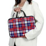 USA Plaid Pattern Print Laptop Sleeve With Handle