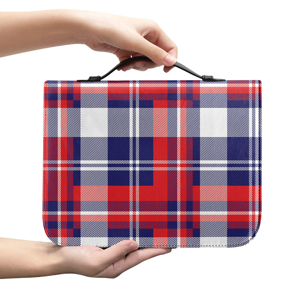 USA Plaid Pattern Print Leather Bible Cover