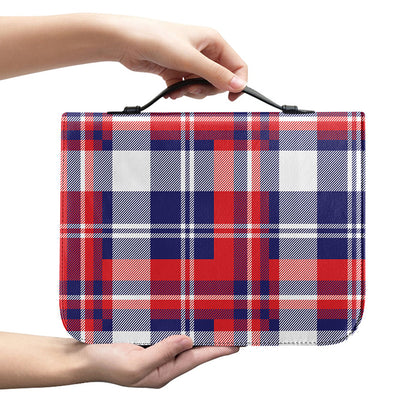 USA Plaid Pattern Print Leather Bible Cover