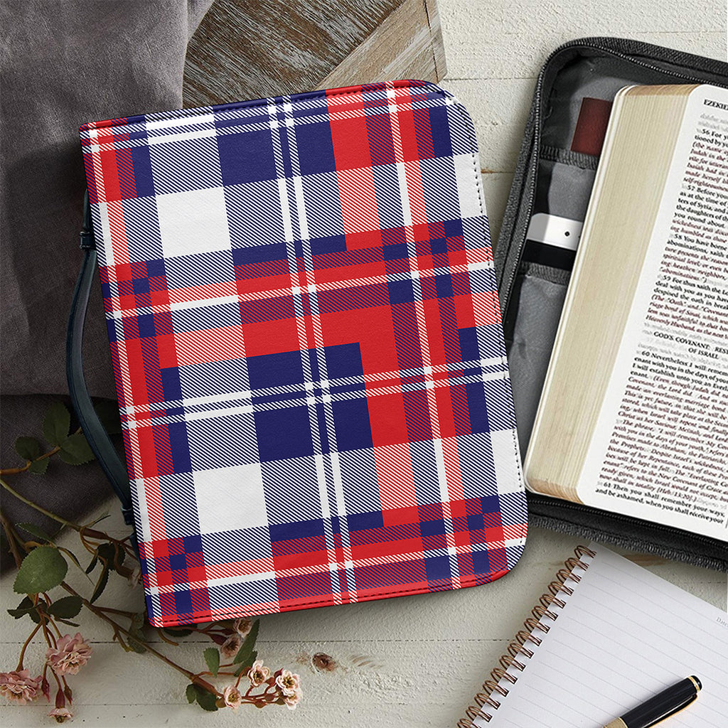 USA Plaid Pattern Print Leather Bible Cover