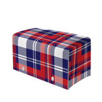USA Plaid Pattern Print Leather Tissue Box Cover