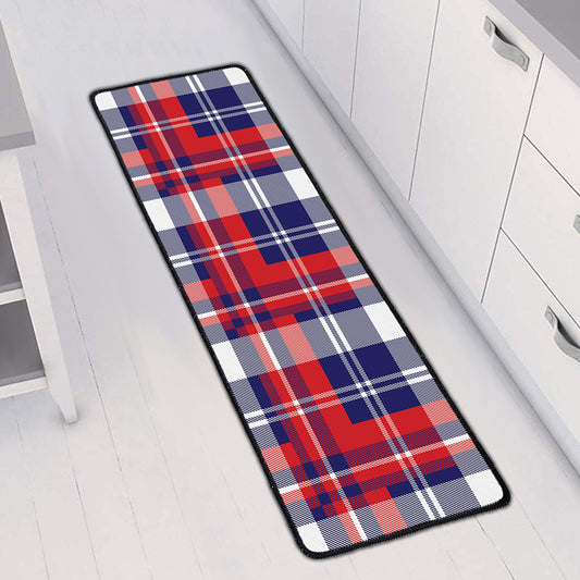 USA Plaid Pattern Print Long Kitchen Mat
