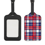 USA Plaid Pattern Print Luggage Tag