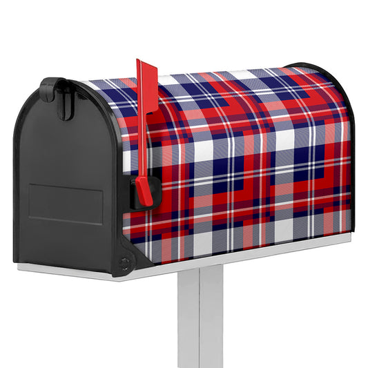 USA Plaid Pattern Print Mailbox Cover
