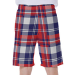 USA Plaid Pattern Print Men's Beach Shorts