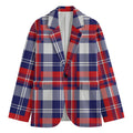 USA Plaid Pattern Print Men's Blazer